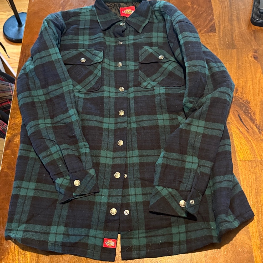 Dickies Boyfriend Flannel Shacket w/quilted lining